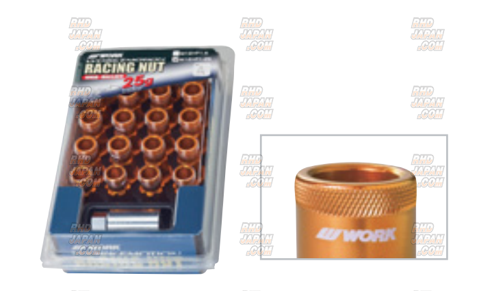 Work Wheels Japan Light Weight Racing Lug Nuts Set M12x1.5 - Orange